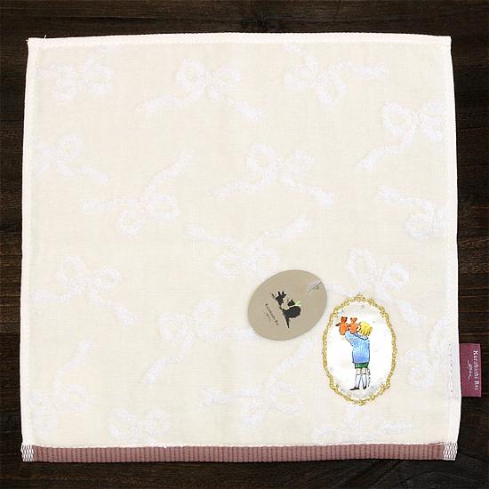 くらはしれい　プリントアップリケハンカチ（アイボリーベージュ）の画像