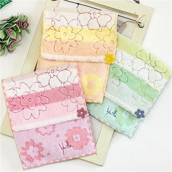 シビラ　ポケットハンカチ（ボーダー花柄）の画像