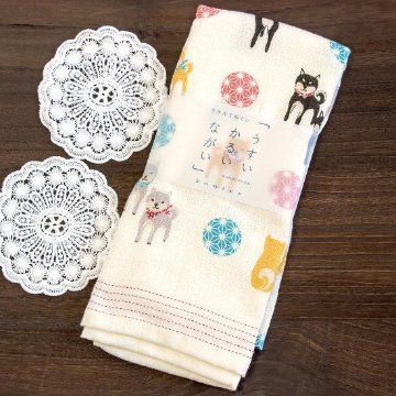 うすい　かるい　ながい　タオルてぬぐい（柴犬）の画像