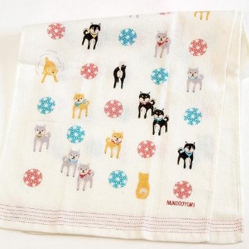 うすい　かるい　ながい　タオルてぬぐい（柴犬）の画像