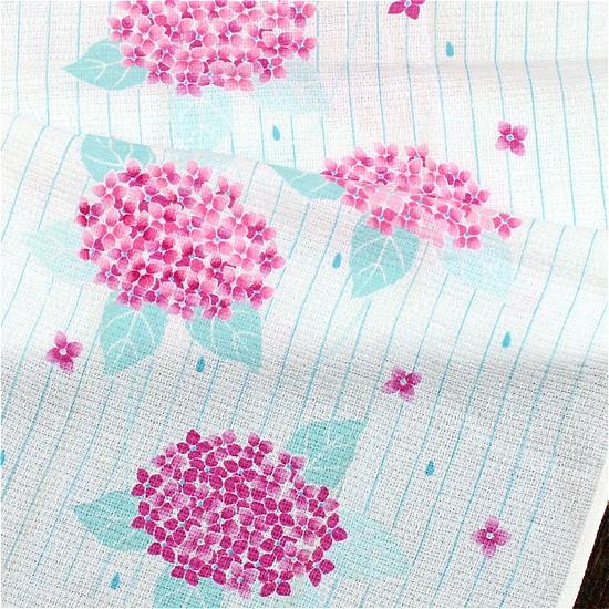 うすい　かるい　ながい　タオルてぬぐい（紫陽花）の画像