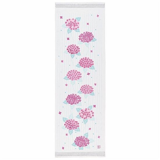 うすい　かるい　ながい　タオルてぬぐい（紫陽花）の画像