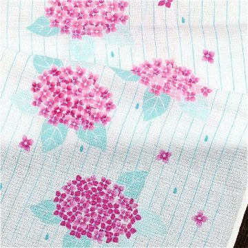 うすい　かるい　ながい　タオルてぬぐい（紫陽花）の画像