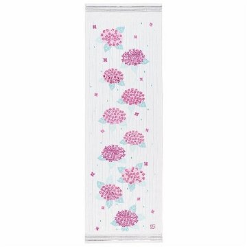 うすい　かるい　ながい　タオルてぬぐい（紫陽花）の画像