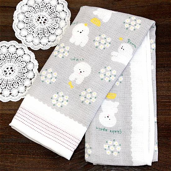 うすい　かるい　ながい　タオルてぬぐい（おりこうビション）の画像