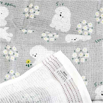 うすい　かるい　ながい　タオルてぬぐい（おりこうビション）の画像