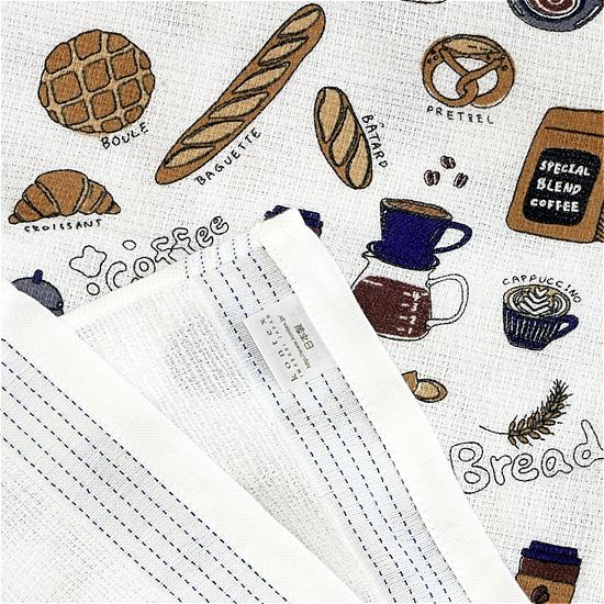 うすい　かるい　ながい　タオルてぬぐい（パンとコーヒー）の画像