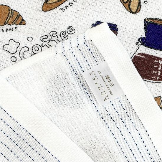 うすい　かるい　ながい　タオルてぬぐい（パンとコーヒー）の画像