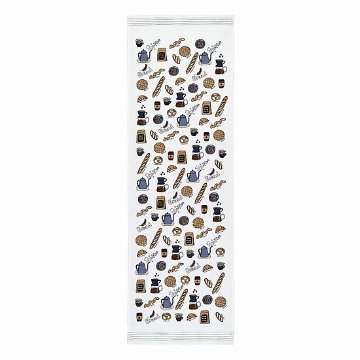 うすい　かるい　ながい　タオルてぬぐい（パンとコーヒー）の画像