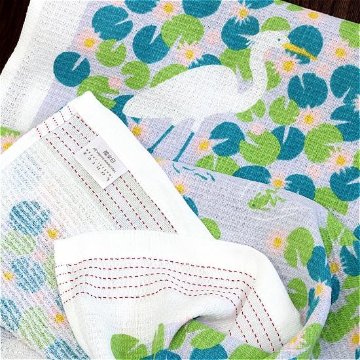 うすい　かるい　ながい　タオルてぬぐい（睡蓮）の画像
