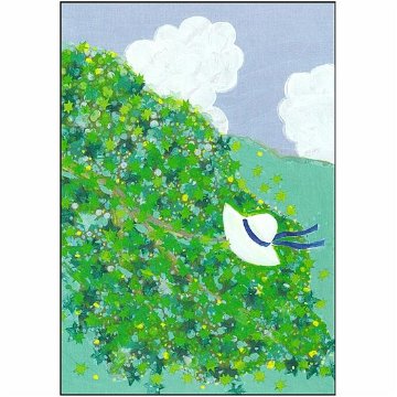 ひらいみも ポストカード（夏の緑：帽子）の画像