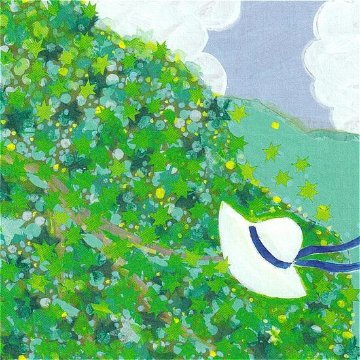 ひらいみも ポストカード（夏の緑：帽子）の画像