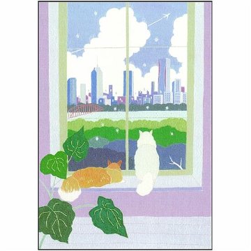 ひらいみも ポストカード（夏の窓：ビル）の画像