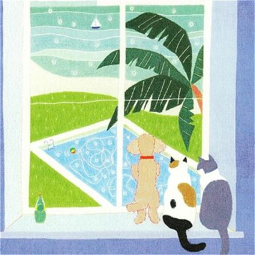 ひらいみも ポストカード（夏の窓：プール）の画像