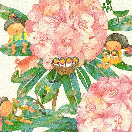 こばやしあや ポストカード（こどもたちの声/しゃくなげ）の画像