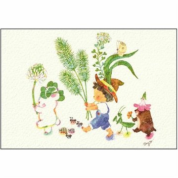 こばやしあや ポストカード（野花の行進）の画像