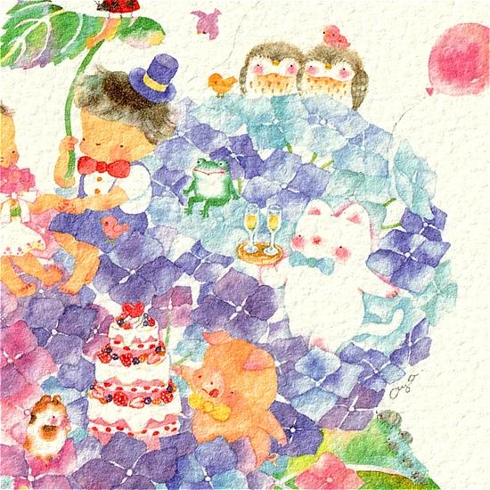 こばやしあや ポストカード（June Bride/あじさい）の画像