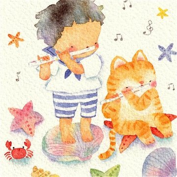 こばやしあや ポストカード（フルート・貝がら）の画像