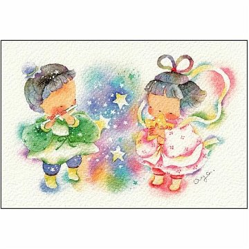 こばやしあや ポストカード（フルート・七夕）の画像
