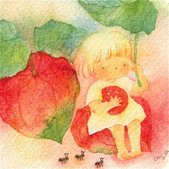 こばやしあや ポストカード（ほおずき・2025年カレンダー8月の絵柄）の画像