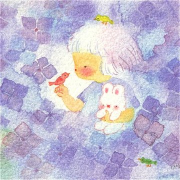 こばやしあや ポストカード（あじさい・2025年カレンダー6月の絵柄）の画像