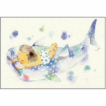 こばやしあや ポストカード（ぼくの友達はジンベイザメくん）の画像