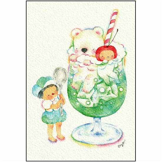 こばやしあや ポストカード（メロンクリームソーダ）の画像