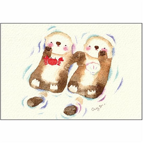 こばやしあや ポストカード（らっこちゃんぷかぷか）の画像