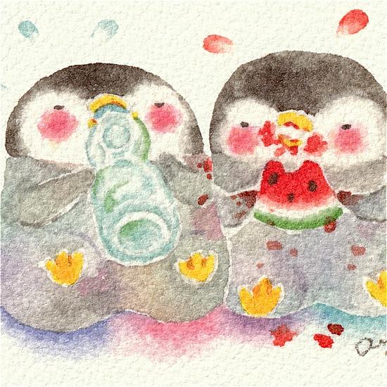 こばやしあや ポストカード（ぺんちゃんむしゃむしゃ）の画像