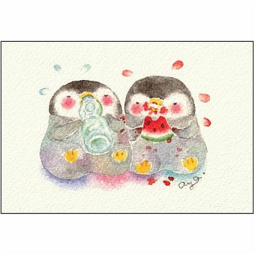 こばやしあや ポストカード（ぺんちゃんむしゃむしゃ）の画像