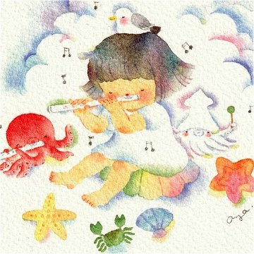 こばやしあや ポストカード（フルート・入道雲のまえで演奏）の画像