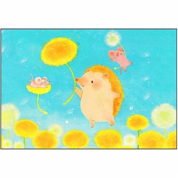 吉田麻乃 ポストカード（たんぽぽとハリネズミの旅立ち）の画像