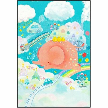 吉田麻乃 ポストカード（ピンクのゾウが夢みる遊園地）の画像