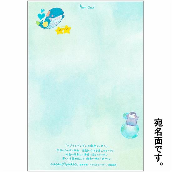 吉田麻乃 ポストカード（クジラとペンギンの海色シャボン）の画像