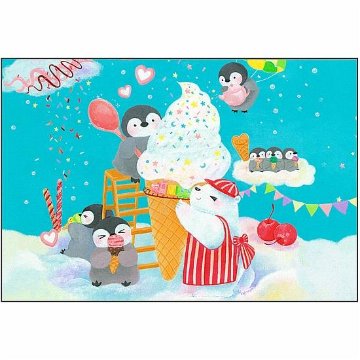 吉田麻乃 ポストカード（シロクマの雲の上アイスクリーム屋さん）の画像
