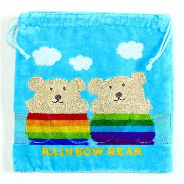 レインボーベア　巾着（デイズ）ブルーの画像