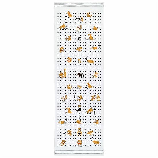 うすい　かるい　ながい　タオルてぬぐい（うちのワンコ）の画像