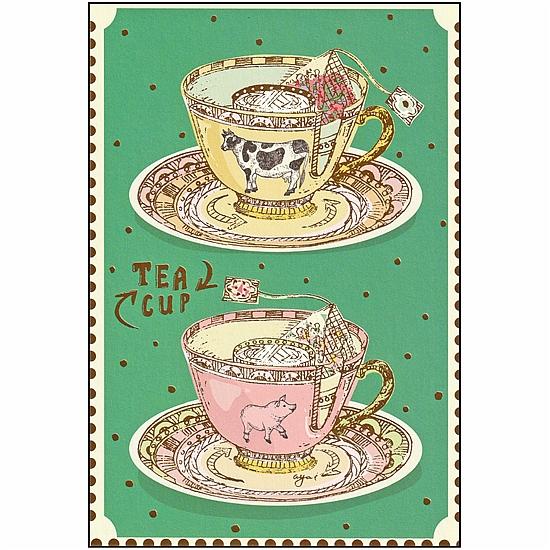 いのうえ彩　ポストカード（ティーカップ）の画像