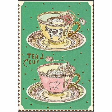 いのうえ彩　ポストカード（ティーカップ）の画像
