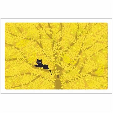 たびねこ ポストカード（木の葉がくれ）の画像