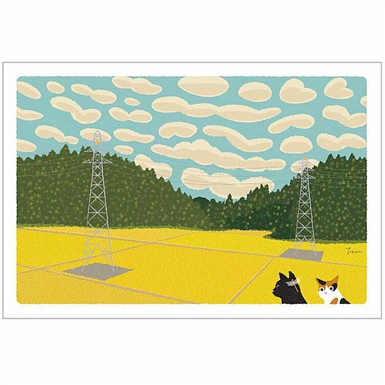 たびねこ ポストカード（うろこ雲）の画像