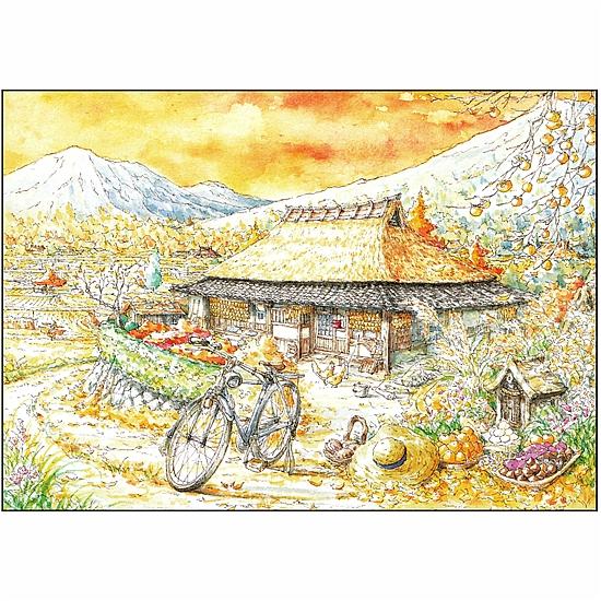 内田新哉 ポストカード（柿の木）の画像