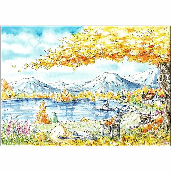 内田新哉 ポストカード（Autumn Lake）の画像
