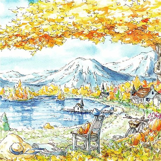 内田新哉 ポストカード（Autumn Lake）の画像