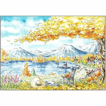 内田新哉 ポストカード（Autumn Lake）の画像