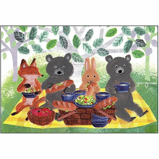サクマユウコ ポストカード（みんなでピクニック）の画像