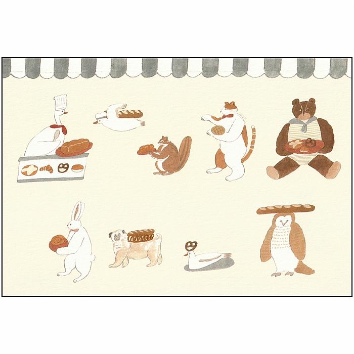 トビマツ ショウイチロウ　ポストカード（人気パン屋の行列）の画像
