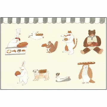 トビマツ ショウイチロウ　ポストカード（人気パン屋の行列）の画像