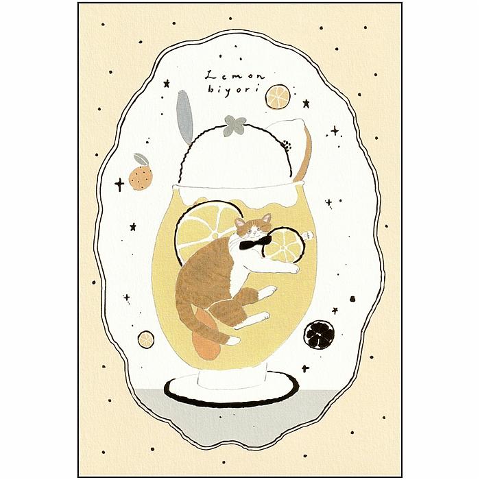 トビマツ ショウイチロウ　箔押しポストカード（レモンクリームソーダ）の画像