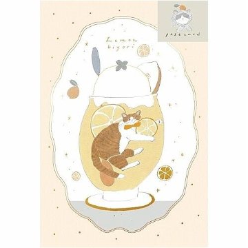 トビマツ ショウイチロウ　箔押しポストカード（レモンクリームソーダ）の画像